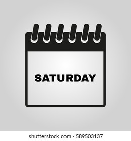 Saturday icon. Sat and calendar, data symbol. Flat design. Stock - Vector illustration