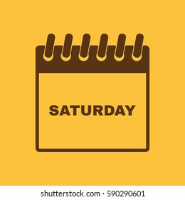 Saturday icon. Sat and calendar, data symbol. Flat design. Stock - Vector illustration