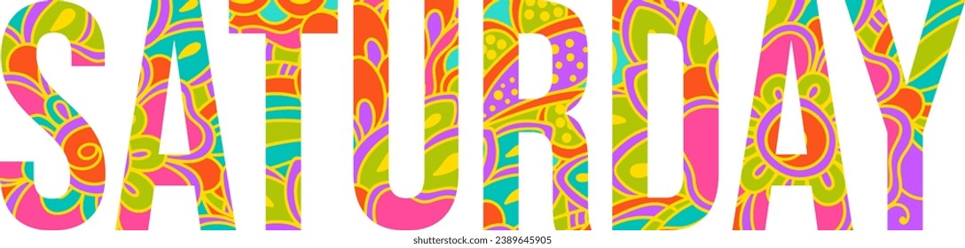 Saturday multicolor doole pattern vector design