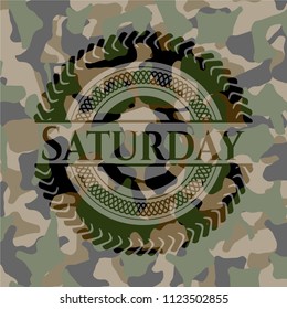 Saturday on camo texture