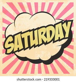 saturday pop art, illustration in vector format