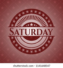 Saturday retro style red emblem