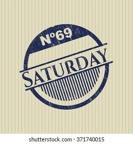 Saturday rubber grunge stamp