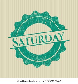 Saturday rubber grunge texture stamp