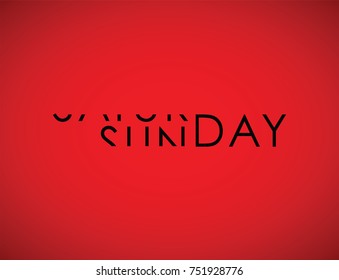 saturday to sunday turning text