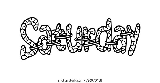 Saturday text. Decorative style