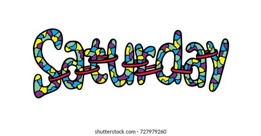 Saturday text. Decorative style