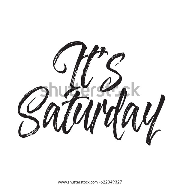 Saturday Text Design Vector Calligraphy Typography Stock Vector ...