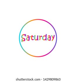 Saturday text design vector template