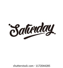 Saturday typography logo design vector