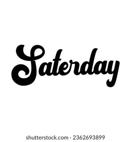 Saturday typography logo design vector