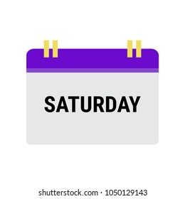 Saturday. Vector flat daily icon