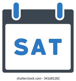 Saturday vector icon. Style is bicolor flat symbol, smooth blue colors, rounded angles, white background.