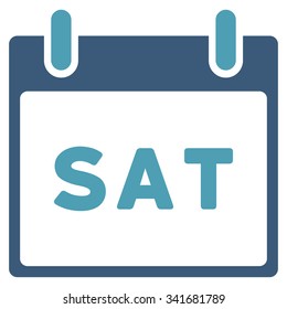 Saturday vector icon. Style is bicolor flat symbol, cyan and blue colors, rounded angles, white background.