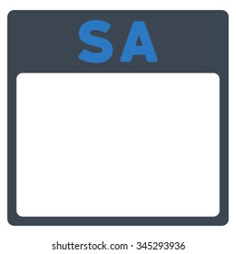 Saturday vector icon. Style is bicolor flat symbol, smooth blue colors, rounded angles, white background.