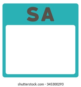 Saturday vector icon. Style is bicolor flat symbol, grey and cyan colors, rounded angles, white background.