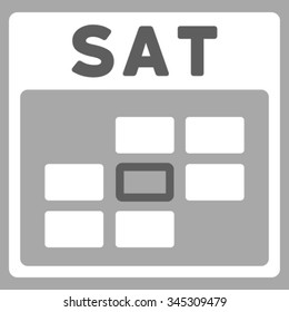 Saturday vector icon. Style is bicolor flat symbol, dark gray and white colors, rounded angles, silver background.