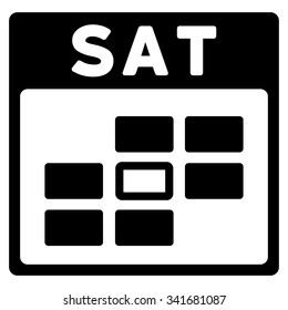 Saturday vector icon. Style is flat symbol, black color, rounded angles, white background.