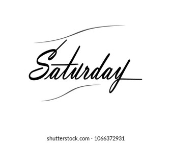 Saturday. vector illustration modern artistic letters