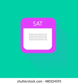 Saturday weekly short paper note with the days of the week