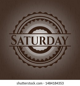 Saturday wood signboards. Vector Illustration.