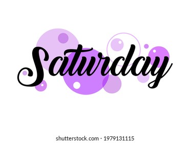 Saturday writing text vector, Simple design