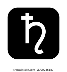 Ícone do planeta da alquimia de Saturno. Imagem vetorial