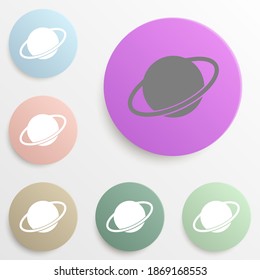 Saturn badge color set. Simple glyph, flat vector of web icons for ui and ux, website or mobile application