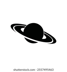 saturn black icon symbol vector design