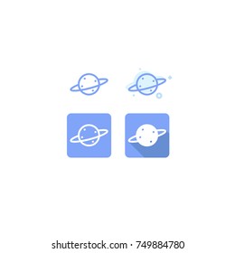 Saturn blue icon on white background. logo. web. Symbols. vector illustration