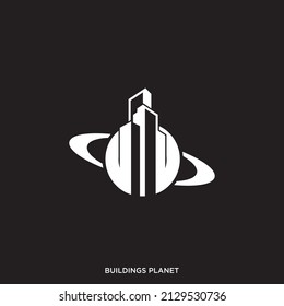 SATURN BUILDING LOGO DESIGN VECTOR