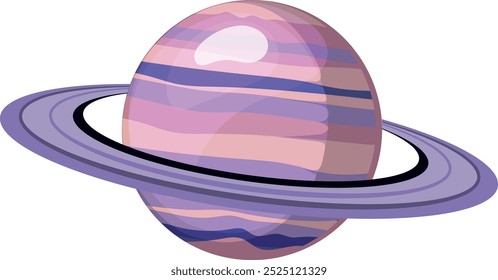 Ícone de desenho animado de Saturno. Planeta espacial com símbolo gráfico em anel