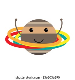 Saturn cartoon. Vector.