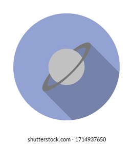 Saturn färbte langes Schattensymbol. Einfache Vektorillustration von Raumsymbolen für i und ux, Website oder mobile Anwendungen