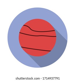 Saturn färbte langes Schattensymbol. Einfache Vektorillustration von Raumsymbolen für i und ux, Website oder mobile Anwendungen
