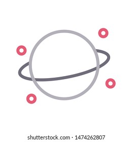 saturn colour line vector icon