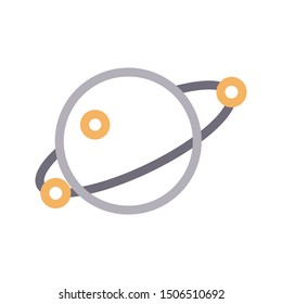 saturn colour line vector icon