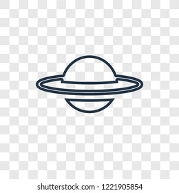 Saturn concept vector linear icon isolated on transparent background, Saturn concept transparency concept in outline style