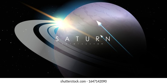 Saturn, creative vector planet. Space background. Galaxy Colorful abstract futuristic illustration. Planet of solar system.