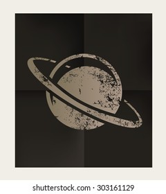 Saturn design on black background,vector