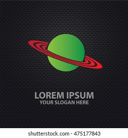 Saturn design on dark background,vector