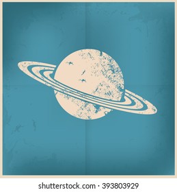 Saturn Design On Old Background,vector