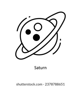 Saturn doodle Icon Design illustration. Space Symbol on White background EPS 10 File