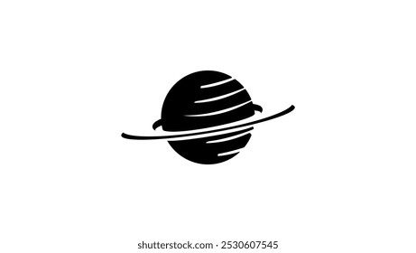 emblema de saturno, silhueta isolada preta