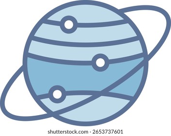 Ícone de Tom Azul Preenchido de Saturno