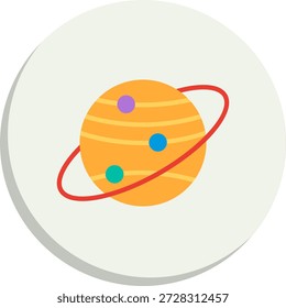 Saturn flacher Kreis Stil Symbol