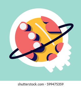 Saturn flat design
