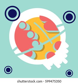 Saturn flat design.ball