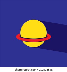 Saturn flat icon  vector illustration eps10 