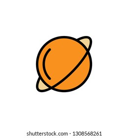 Saturn flat vector icon sign symbol